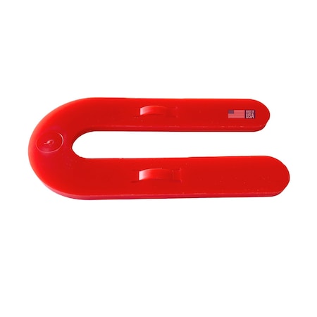 Glazelock 1/8", 3"L x 1-1/2"W1/2" Slot, Interlocking U-shaped Horsehoe Plastic Shims Red 1000pc/box GLZ02
